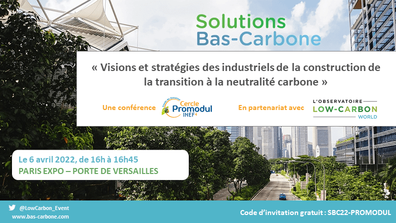 [ Evènement Solutions Bas-Carbone ] Cercle Promodul / INEF4 anime une conférence dédiée à l’Observatoire des solutions bas carbone